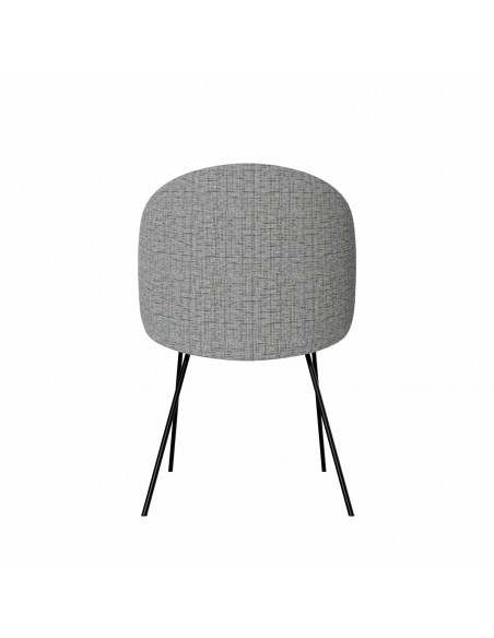 Cadeira design com braços MINNA em tecido Bora e aço preto.