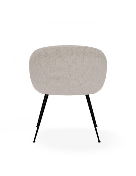 Cadeira de design com braços LUCIA Tecido Bora e aço preto.