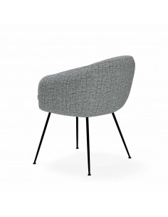 Silla de diseño con brazos LUCIA tejido Bora gris y acero... 2