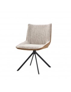 Cadeira de design AIMIN combinada em tecido cinza e Suede...