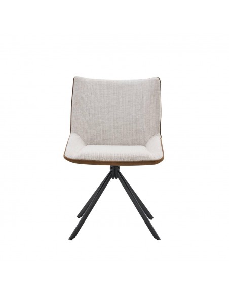 Silla de diseño AIMIN combinada en tejido Bora y Suede con acero negro.