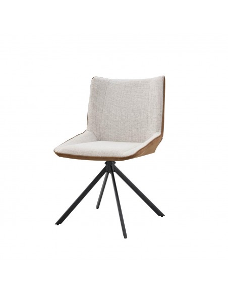 Silla de diseño AIMIN combinada en tejido Bora y Suede con acero negro.