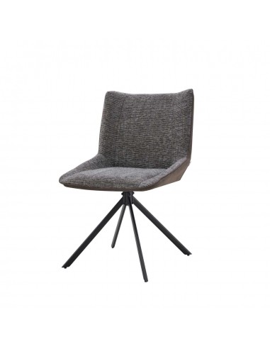 Cadeira de design AIMIN combinada em tecido Bora e Suede com aço preto.