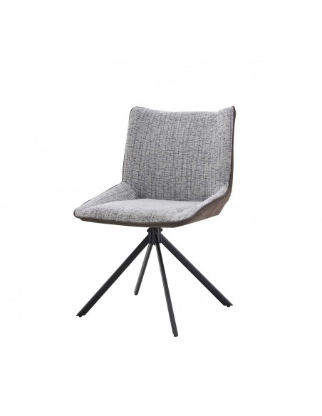 Cadeira de design AIMIN combinada em tecido Bora e Suede com aço preto.