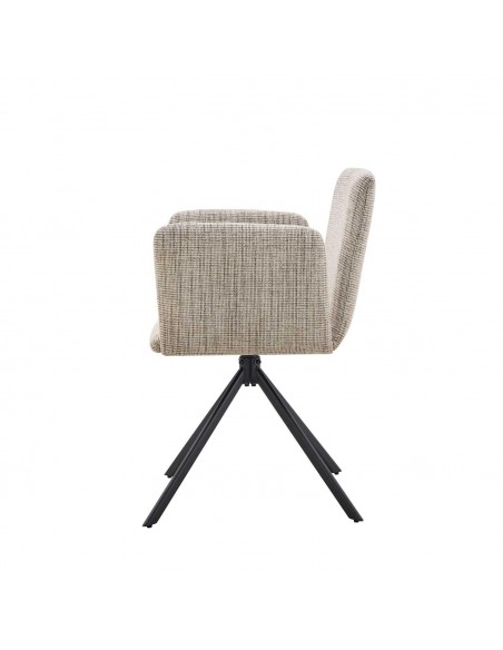 Silla de diseño DEBRA tejido Bora y patas de acero acabado negro.