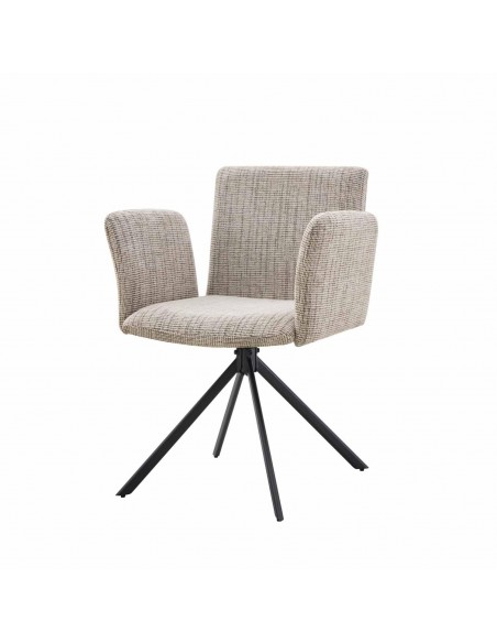 Silla de diseño DEBRA tejido Bora y patas de acero acabado negro.