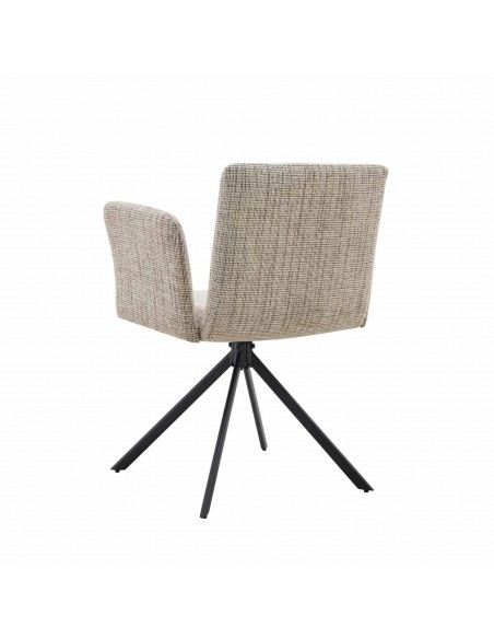 Silla de diseño DEBRA tejido Bora y patas de acero acabado negro.