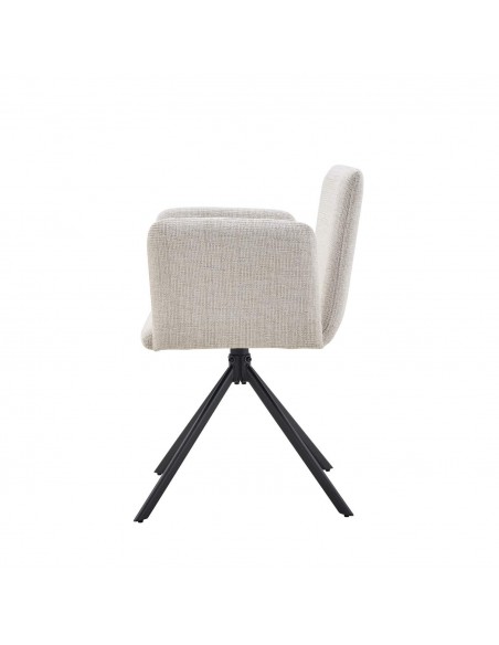 Silla de diseño DEBRA tejido Bora y patas de acero acabado negro.