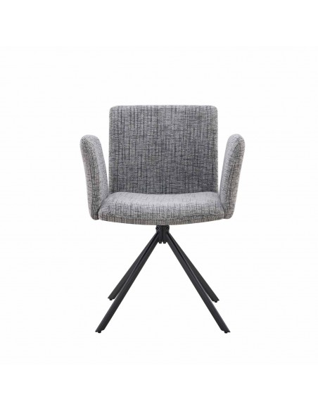 Silla de diseño DEBRA tejido Bora y patas de acero acabado negro.