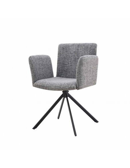 Silla de diseño DEBRA tejido Bora y patas de acero acabado negro.