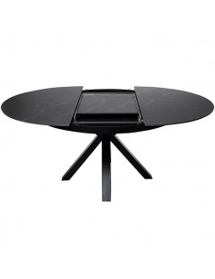 Mesa extensível redonda ZURI Ø 130 (180), porcelánico e... 2