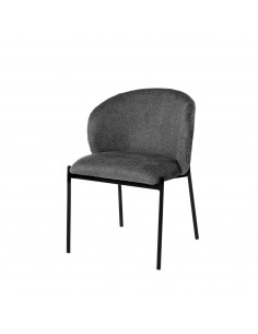 Silla de comedor FAINA tejido gris oscuro, patas metal...