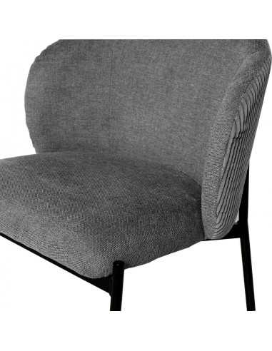 Silla de comedor FAINA tejido gris oscuro,...