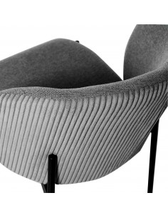 Silla de comedor FAINA tejido gris oscuro, patas metal... 2