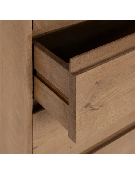 Armario de lineas rectas SAM 60 x 180 de madera de mango, 1 puerta y 3 cajones