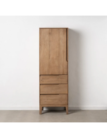 Armario de lineas rectas SAM 60 x 180 de madera de mango, 1 puerta y 3 cajones