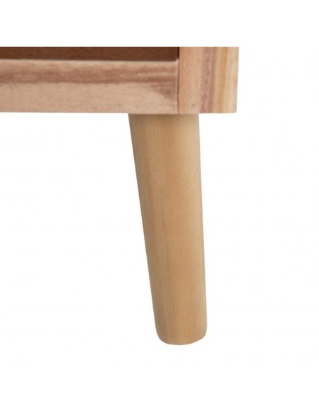 Móvel TV Sasha bohemian chic 120 x 40, madeira paulownia, pinho e rattan