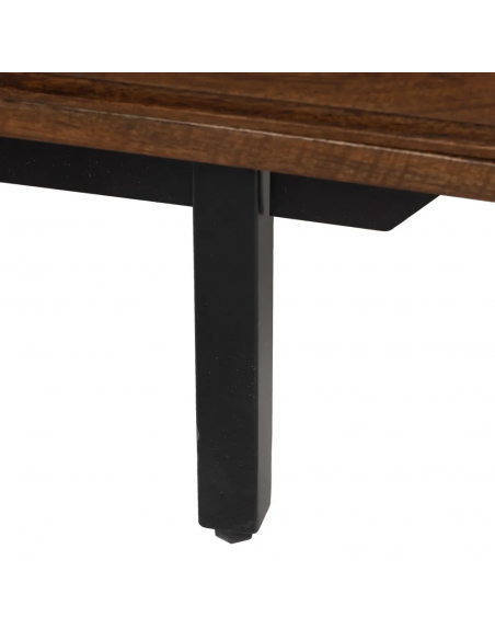 Mueble de TV Kesia 140 x 40, en madera de mango y acero negro
