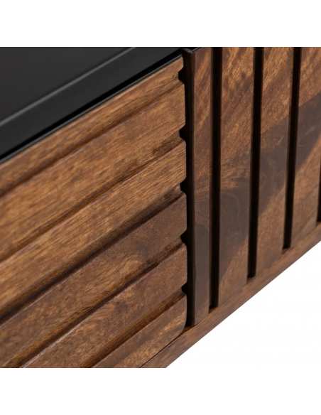 Consola Kesia 110 x 40 de madera de mango y acero negro