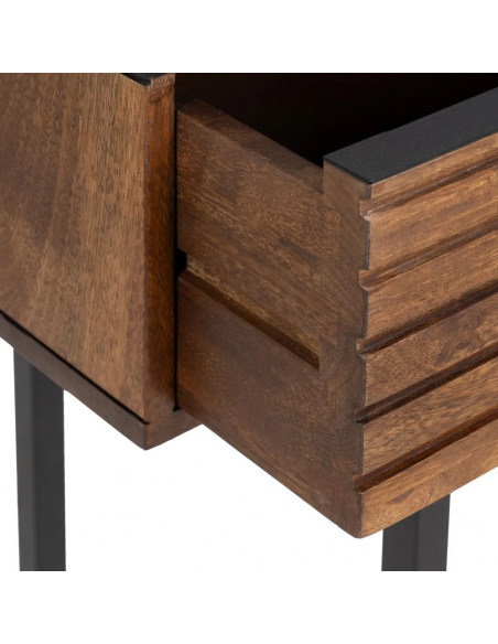 Consola Kesia 110 x 40 de madera de mango y acero negro