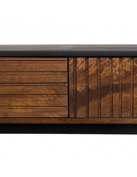 Consola Kesia 110 x 40 cm em madeira de mangueira e aço preto