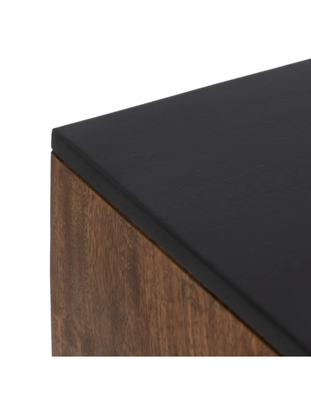 Consola Kesia 110 x 40 cm em madeira de mangueira e aço preto