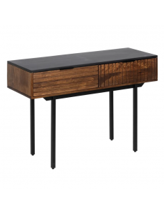 Consola Kesia 110 x 40 de madera de mango y acero negro
