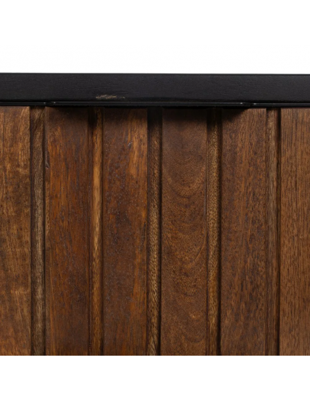 Mesita de noche Kesia 40 x 50 de madera de mango y acero negro