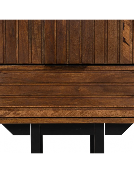 Mesita de noche Kesia 40 x 50 de madera de mango y acero negro