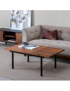 Mesa de centro Kesia 110 x 60 en madera de mango y acero... 2