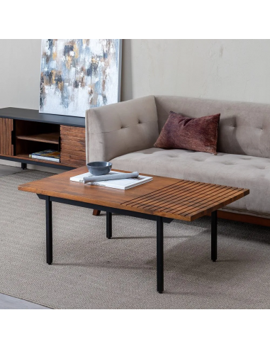 Mesa de centro Kesia 110 x 60 cm, em madeira de...