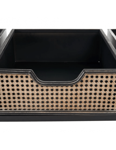 Cabide estilo industrial Brick 111 x 185, aço preto e marrom