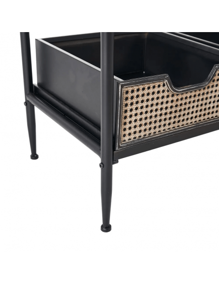 Cabide estilo industrial Brick 111 x 185, aço preto e marrom