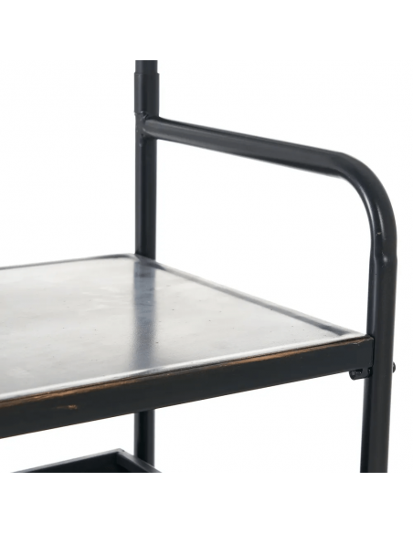 Cabide estilo industrial Brick 111 x 185, aço preto e marrom