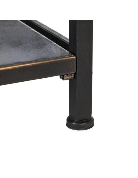 Consola de estilo industrial Brick 75,5 x 85, metal negro y marrón