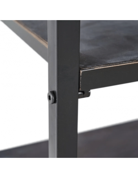 Console estilo industrial BRICK 75,5 x 85, metal preto e marrom