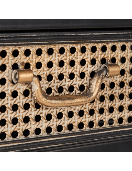 Console estilo industrial BRICK 75,5 x 85, metal preto e marrom