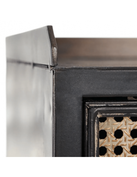 Console estilo industrial BRICK 75,5 x 85, metal preto e marrom