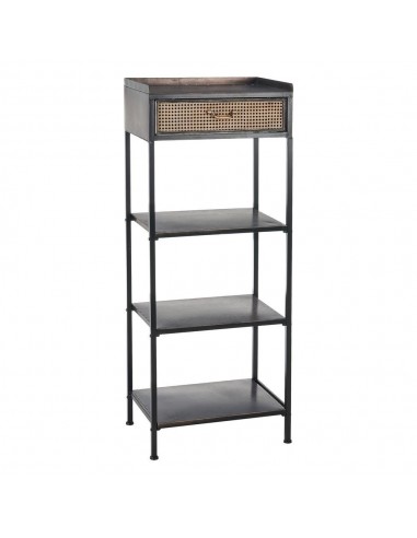 Mueble auxiliar de estilo industrial Brick 55 x 140, metal negro y marrón