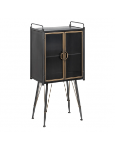 Vitrina de estilo industrial BRICK 58 x 120, metal preto...