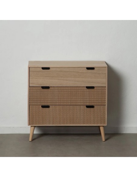 Cómoda Cofee 3 cajones de madera de pino y DM 80 x 77cm
