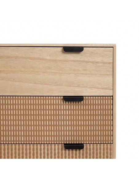 Cômoda Cofee 80 x 77, 3 gavetas em madeira de pinho e MDF