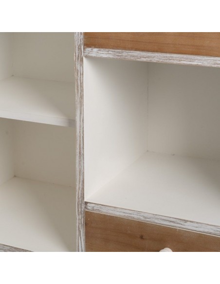 Aparador rústico Country 120 x 80, branco, 2 portas e 2 gavetas de madeira