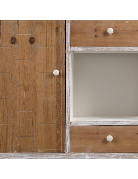 Aparador rústico Country 120 x 80, branco, 2 portas e 2 gavetas de madeira
