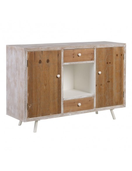 Aparador rústico Country 120 x 80, branco, 2 portas e 2 gavetas de madeira