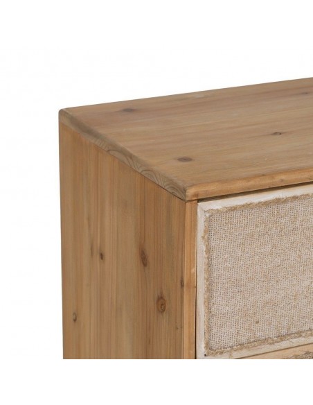 Mesa de cabeceira rústica Gerel 46 x 76 em madeira natural