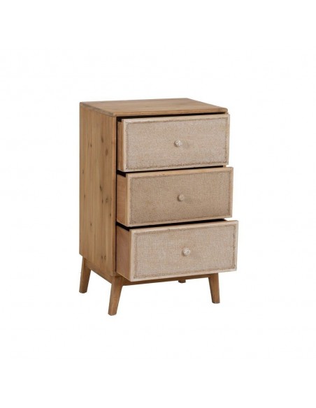 Mesita de noche rústica Gerel 46 x 76 en madera natural