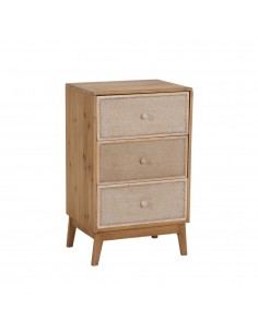 Mesita de noche rústica Gerel 46 x 76 en madera natural