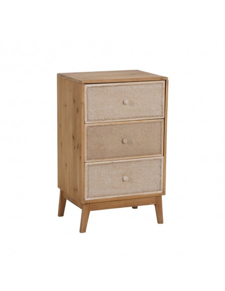 Mesita de noche rústica Gerel 46 x 76 en madera natural