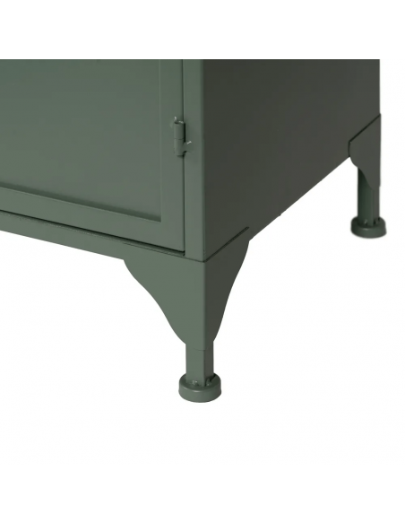 Aparador industrial TOLIX, 120 x 76 em metal verde militar